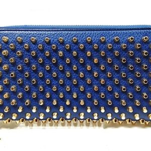 Christian Louboutin Blue Wallet with Gold Studs
